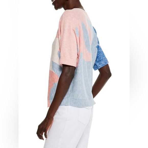 NIC + ZOE Shell Burst Short Sleeve Sweater NWT Size Large - Picture 5 of 11